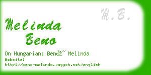 melinda beno business card
